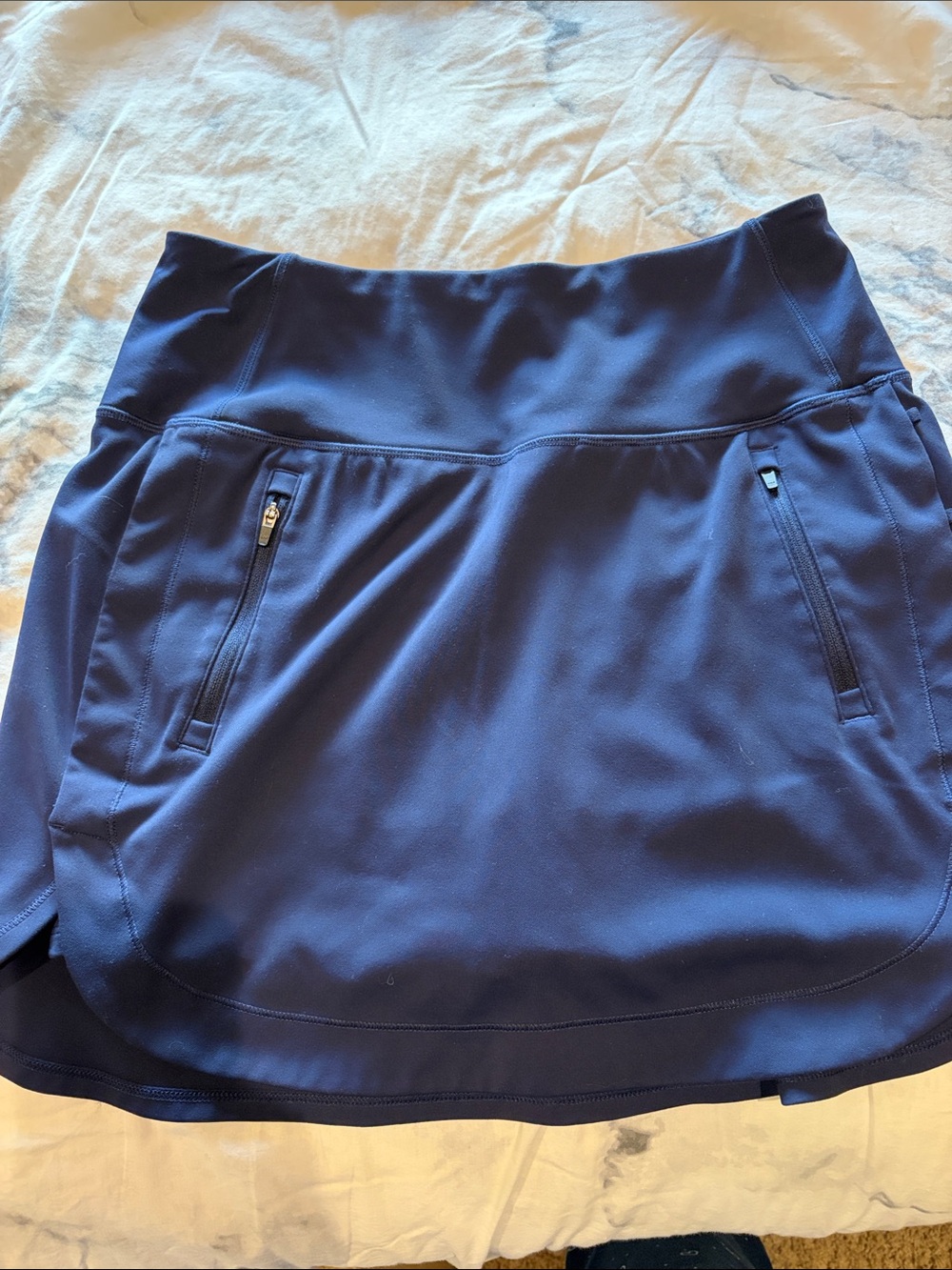 Athleta Navy Blue Athletic Skort with Zip Pockets